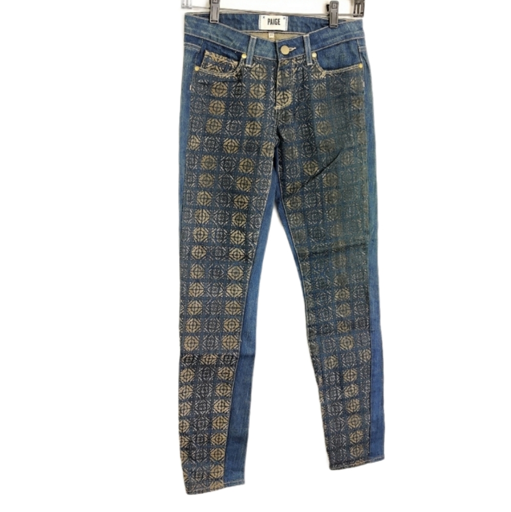 Paige Skinny Jeans with Front Print EUC sz 24